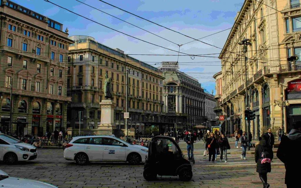 view of a busy city center